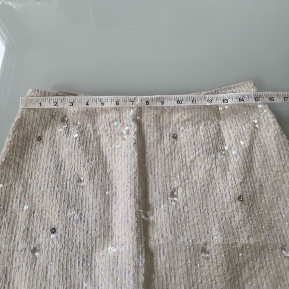 Tracy Reese Vintage Ivory Beaded Sequin Mini Skirt | Size M - Picture 6 of 7